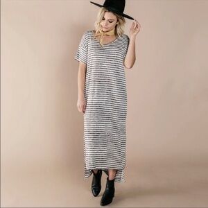 Rylee + Cru Black & White Stripe T-Shirt Dress